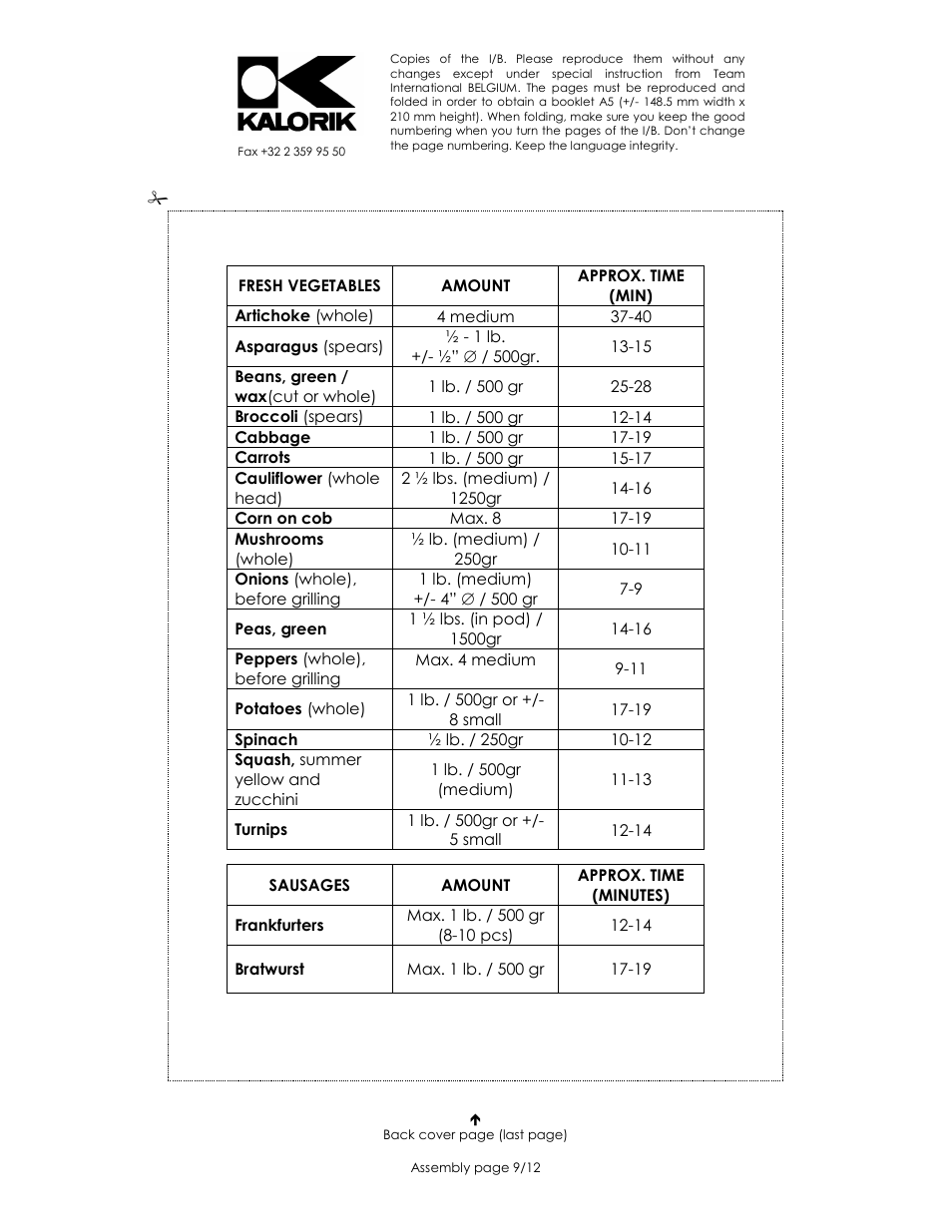 Kalorik USK DG 1 User Manual | Page 9 / 12