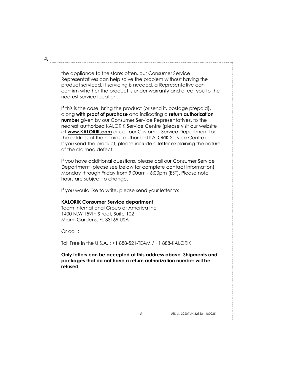 Kalorik USK JK 32207 User Manual | Page 8 / 24