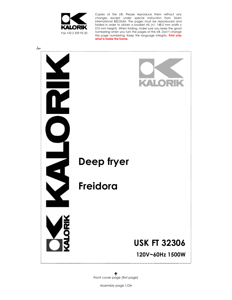 Kalorik USK FT 32306 User Manual | 24 pages