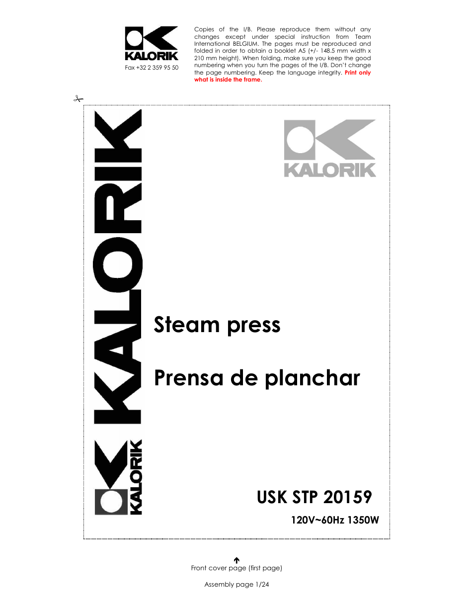 Kalorik USK STP 20159 User Manual | 24 pages