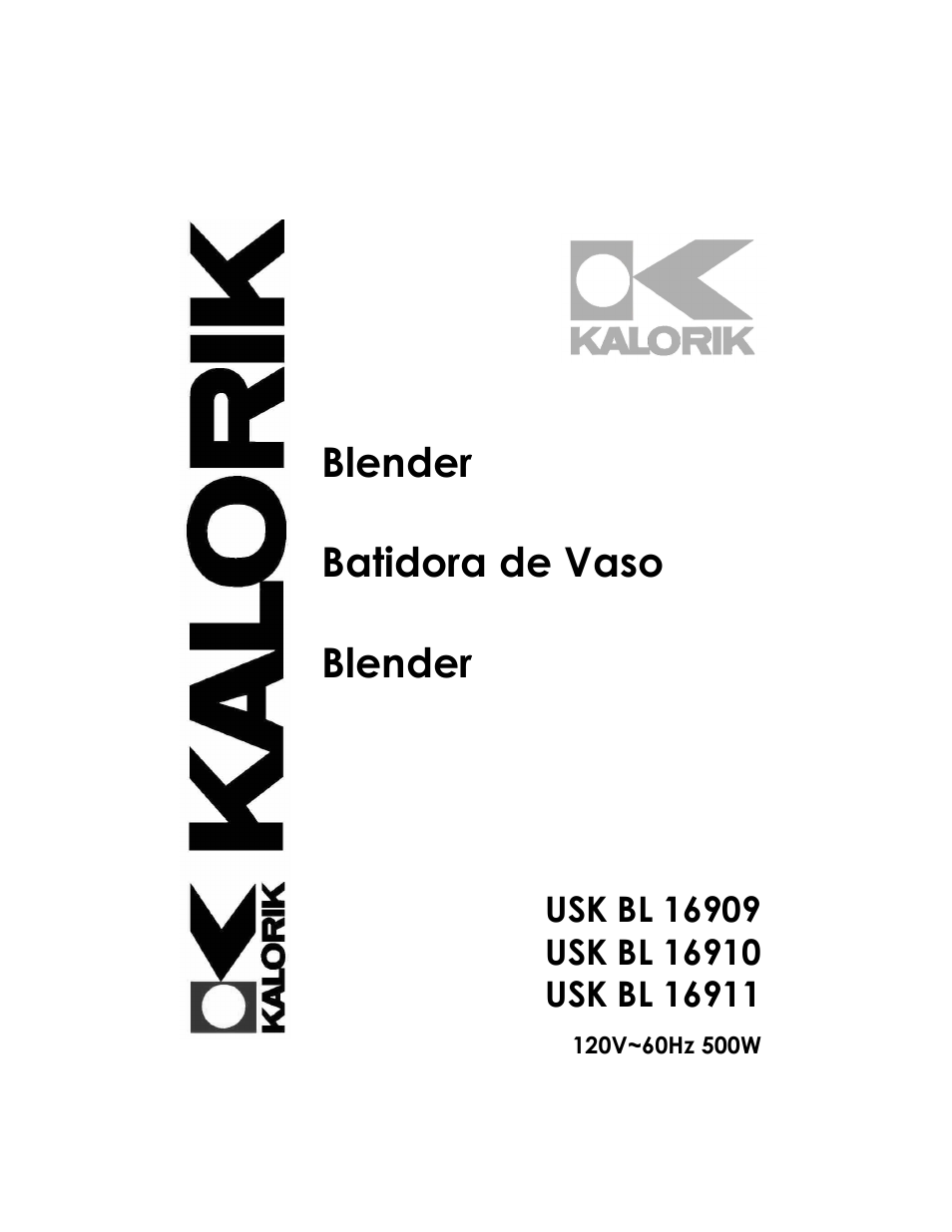 Kalorik USK BL 16910 User Manual | 24 pages