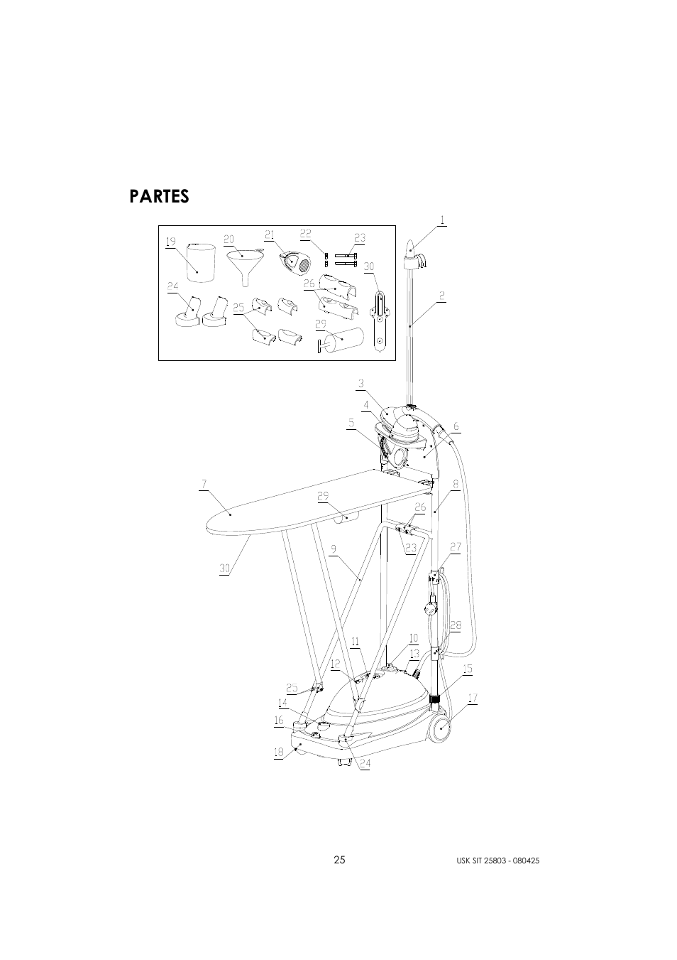 Partes | Kalorik USK SIT 25803 User Manual | Page 25 / 44