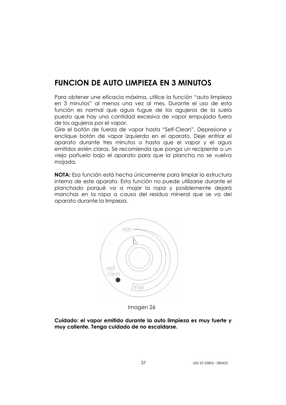 Funcion de auto limpieza en 3 minutos | Kalorik USK SIT 25803 User Manual | Page 37 / 44