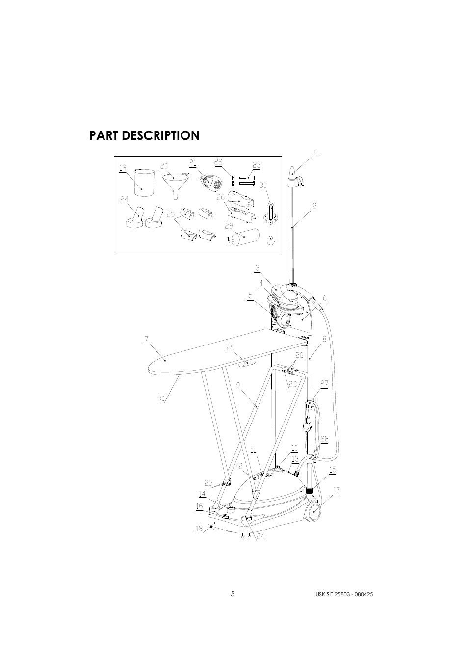 Part description | Kalorik USK SIT 25803 User Manual | Page 5 / 44