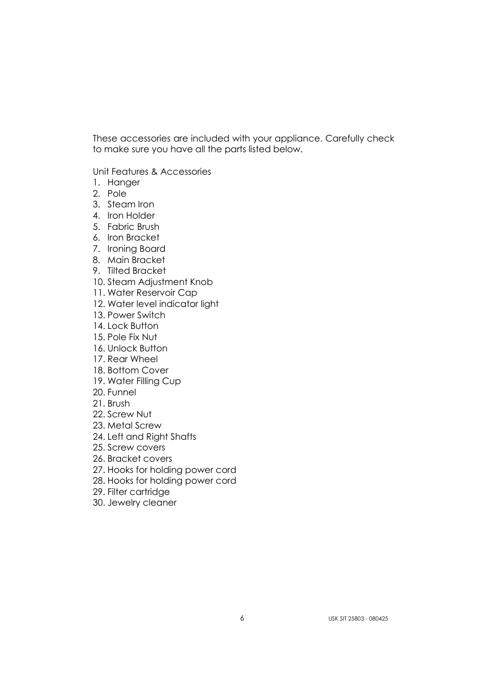 Kalorik USK SIT 25803 User Manual | Page 6 / 44