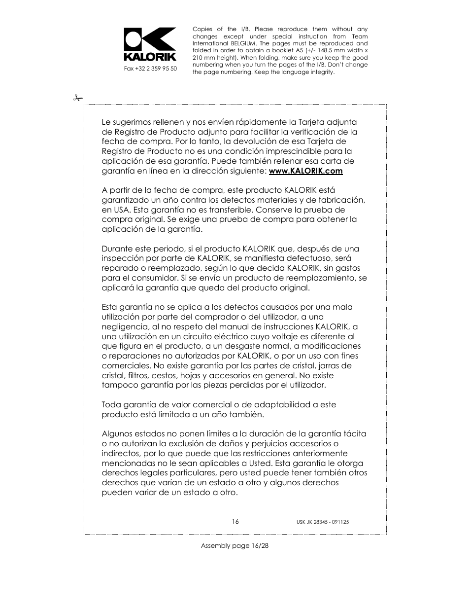 Kalorik USK JK 28345 User Manual | Page 16 / 28
