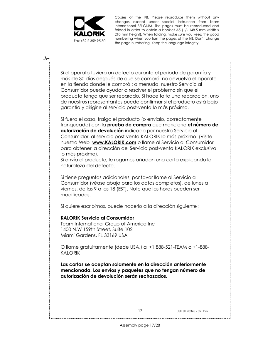 Kalorik USK JK 28345 User Manual | Page 17 / 28