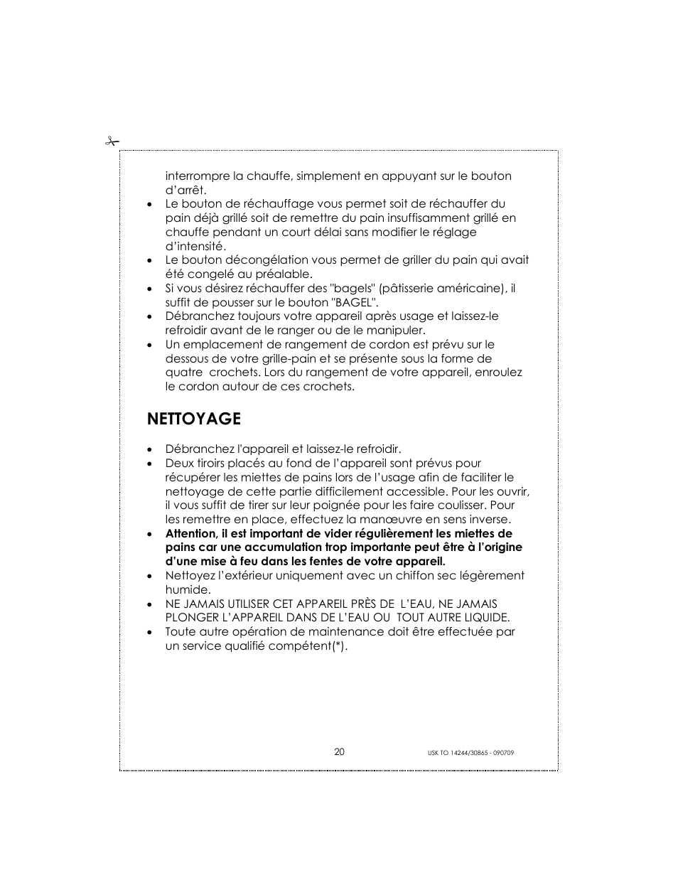 Nettoyage | Kalorik USK TO 14244 User Manual | Page 20 / 32