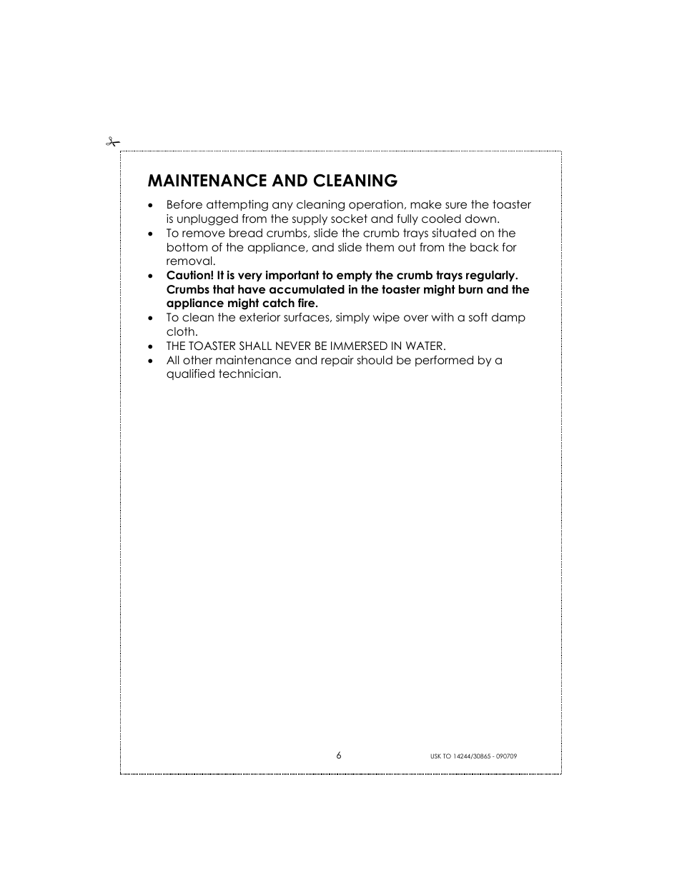 Maintenance and cleaning | Kalorik USK TO 14244 User Manual | Page 6 / 32