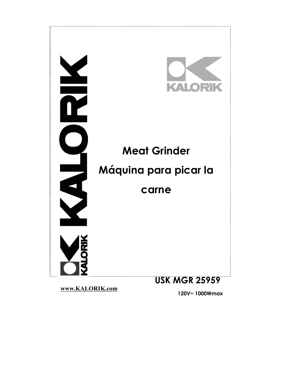 Kalorik USK MGR 25959 User Manual | 24 pages