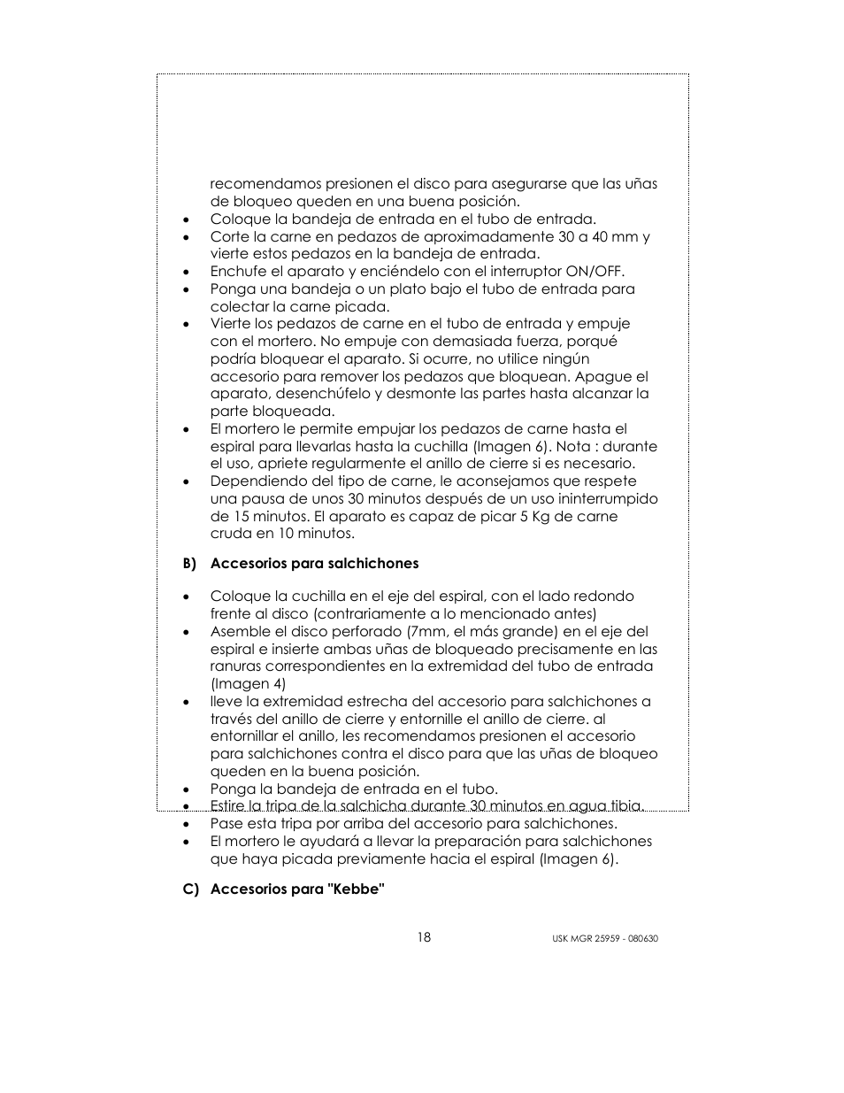 Kalorik USK MGR 25959 User Manual | Page 18 / 24