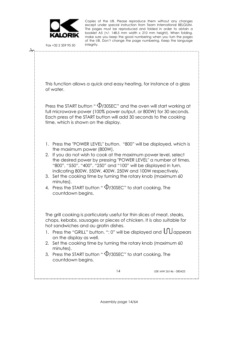 Kalorik USK MW 26146 User Manual | Page 14 / 64