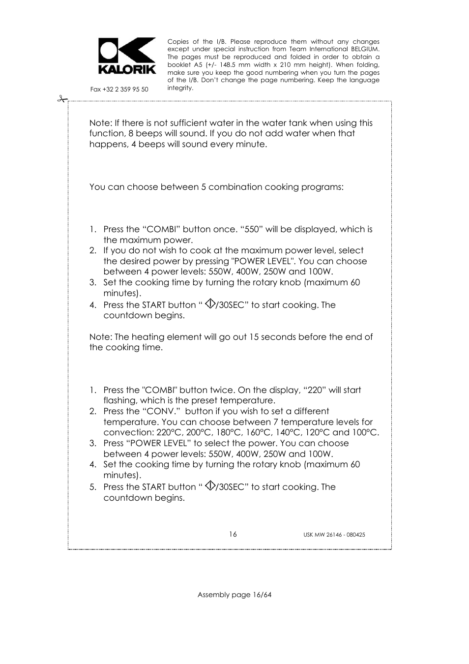 Kalorik USK MW 26146 User Manual | Page 16 / 64