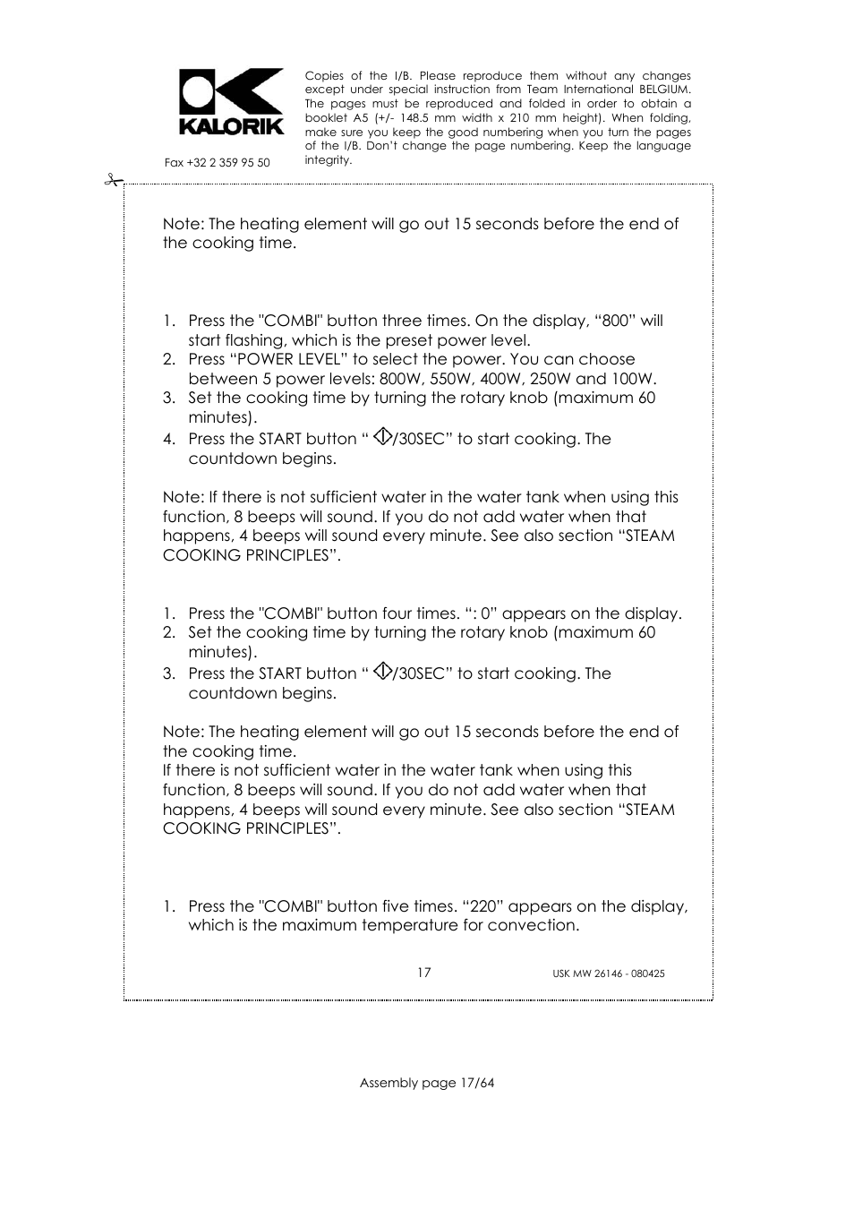 Kalorik USK MW 26146 User Manual | Page 17 / 64