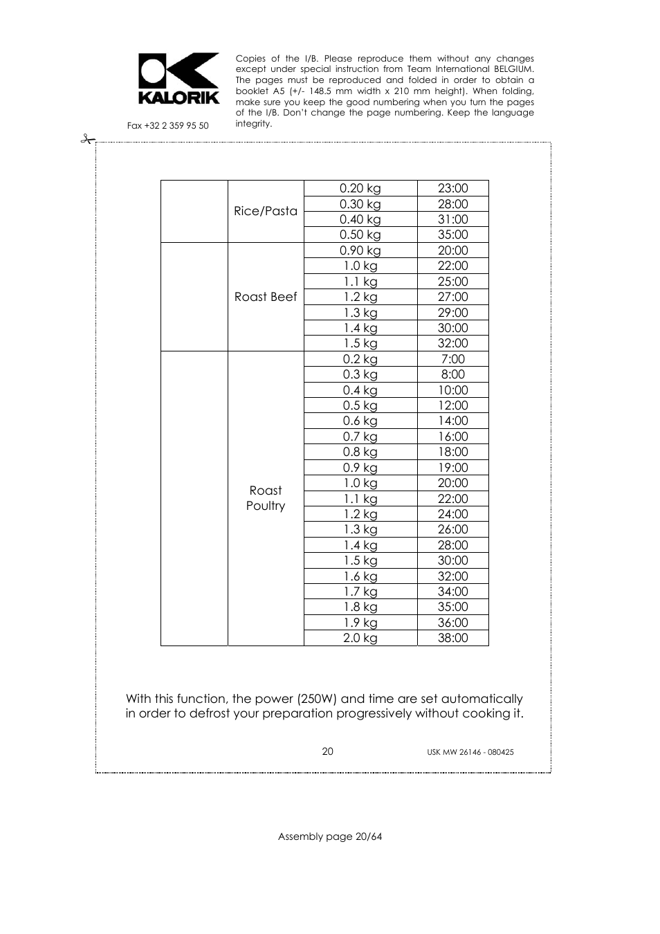 Kalorik USK MW 26146 User Manual | Page 20 / 64