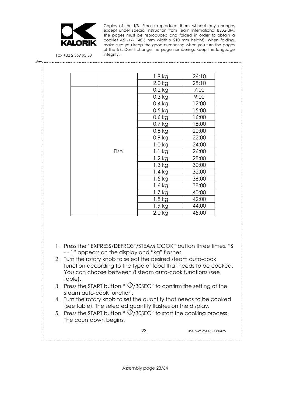 Kalorik USK MW 26146 User Manual | Page 23 / 64