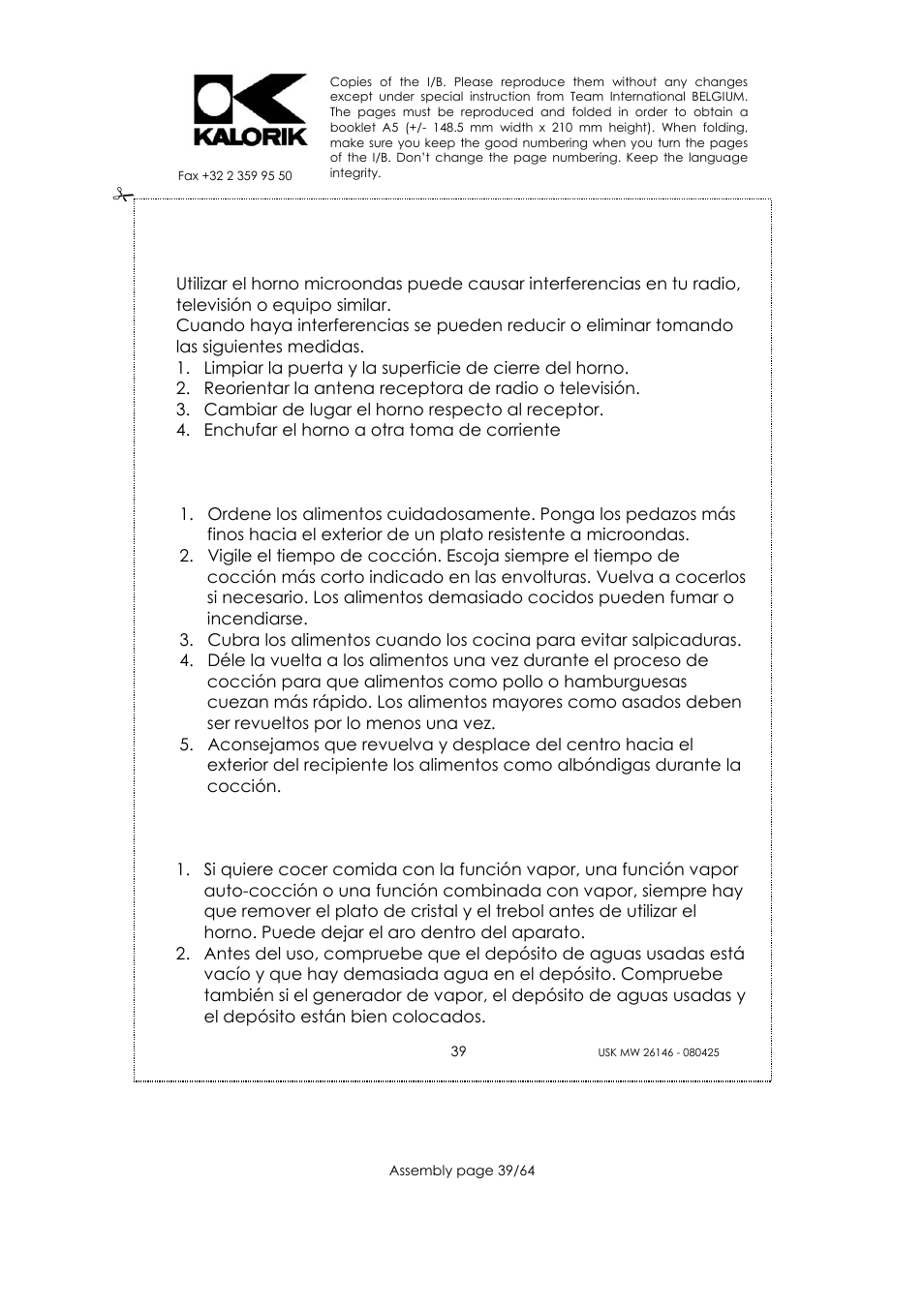 Kalorik USK MW 26146 User Manual | Page 39 / 64