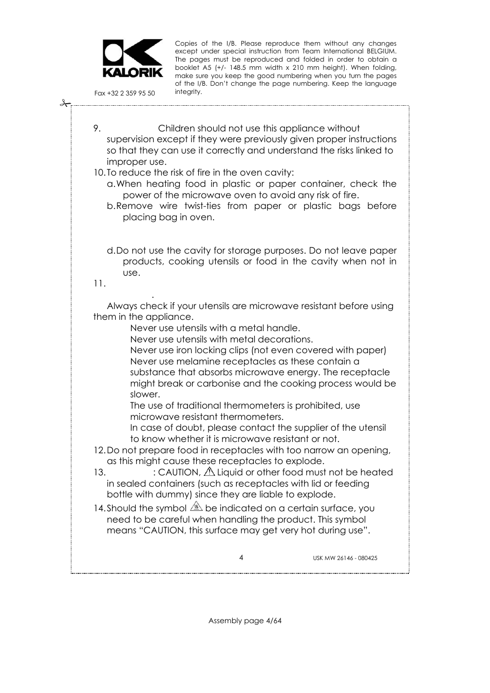 Kalorik USK MW 26146 User Manual | Page 4 / 64