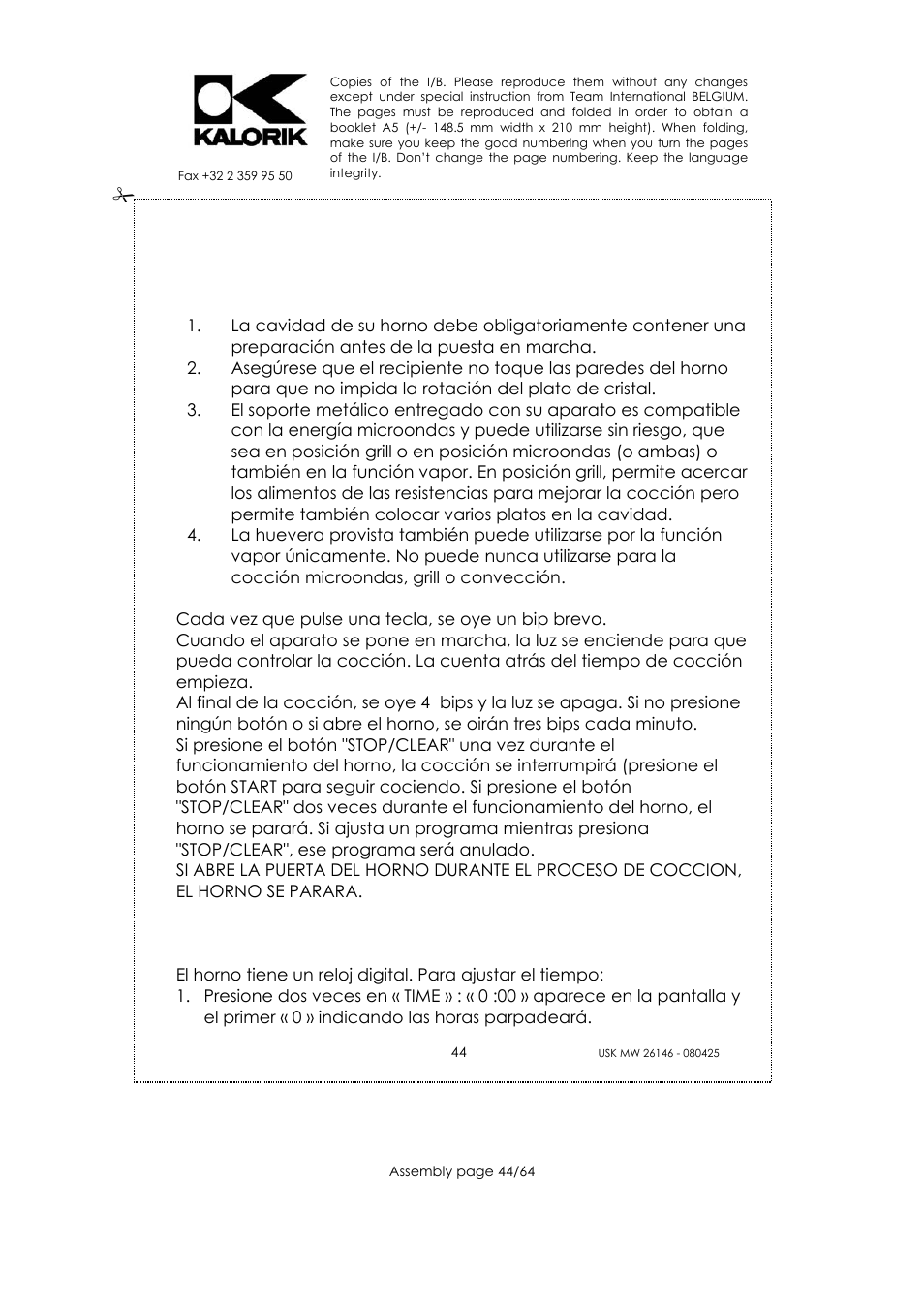 Kalorik USK MW 26146 User Manual | Page 44 / 64