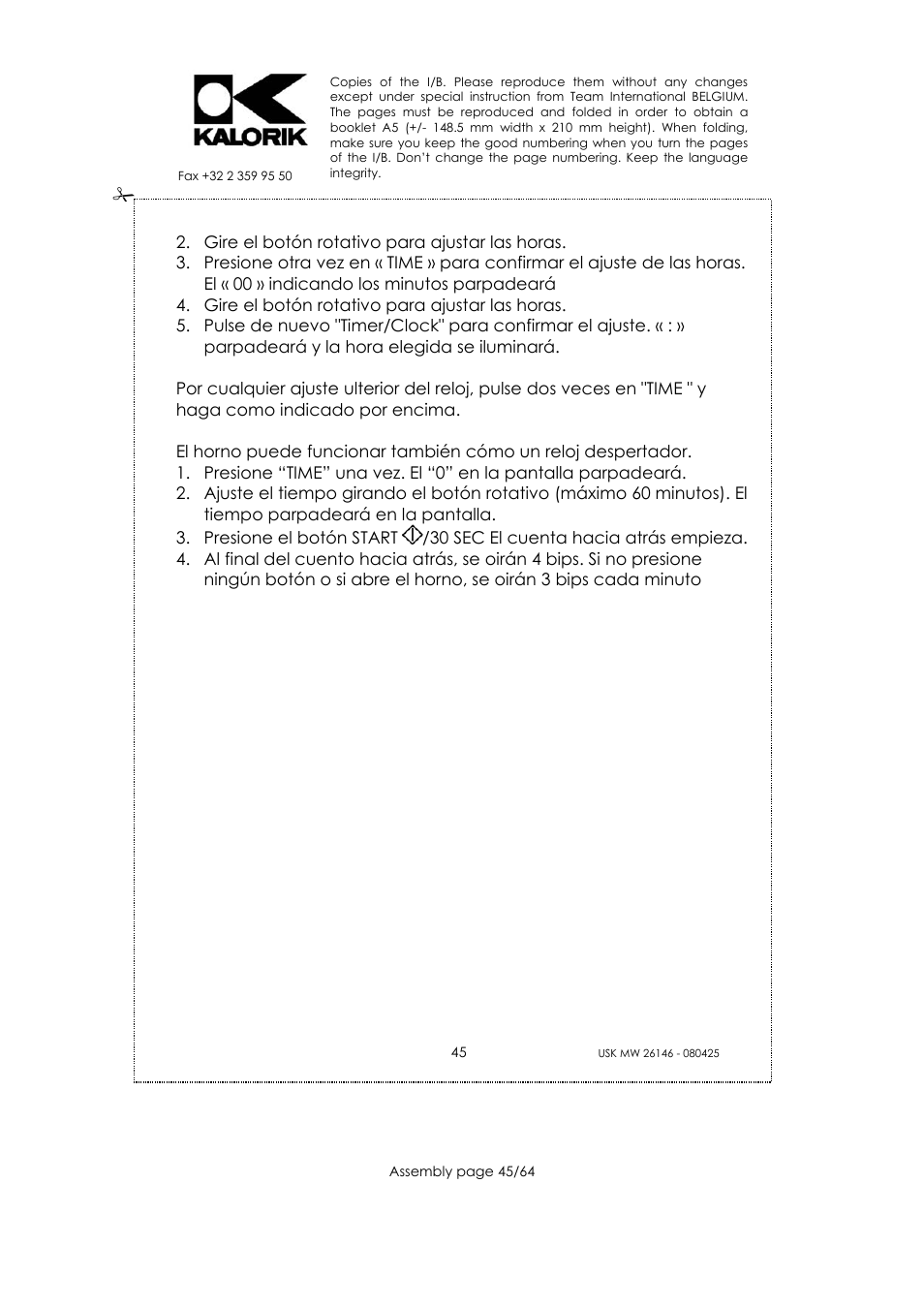 Kalorik USK MW 26146 User Manual | Page 45 / 64