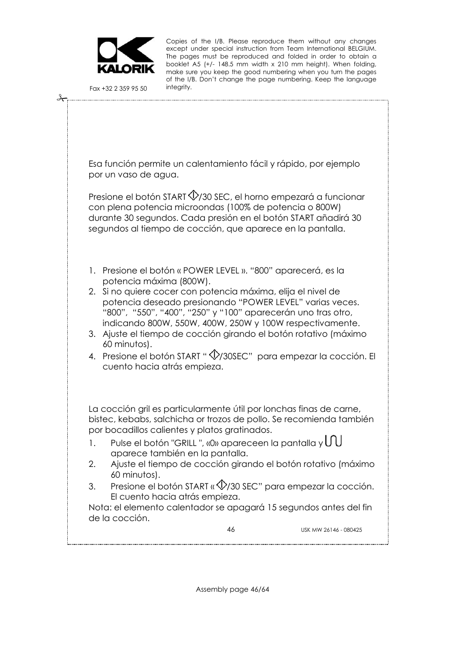 Kalorik USK MW 26146 User Manual | Page 46 / 64