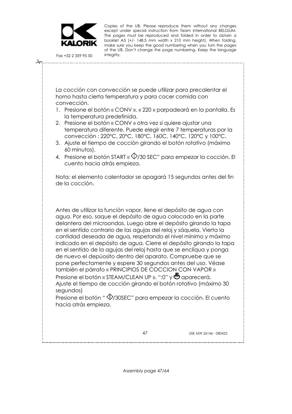 Kalorik USK MW 26146 User Manual | Page 47 / 64