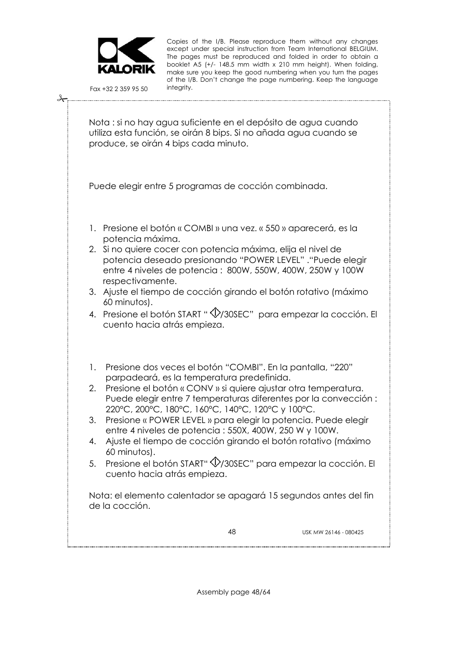 Kalorik USK MW 26146 User Manual | Page 48 / 64