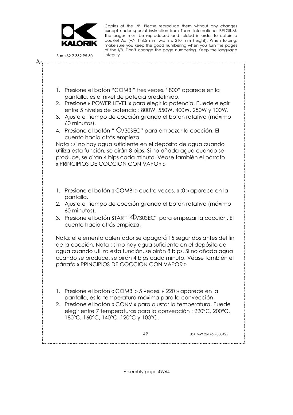 Kalorik USK MW 26146 User Manual | Page 49 / 64