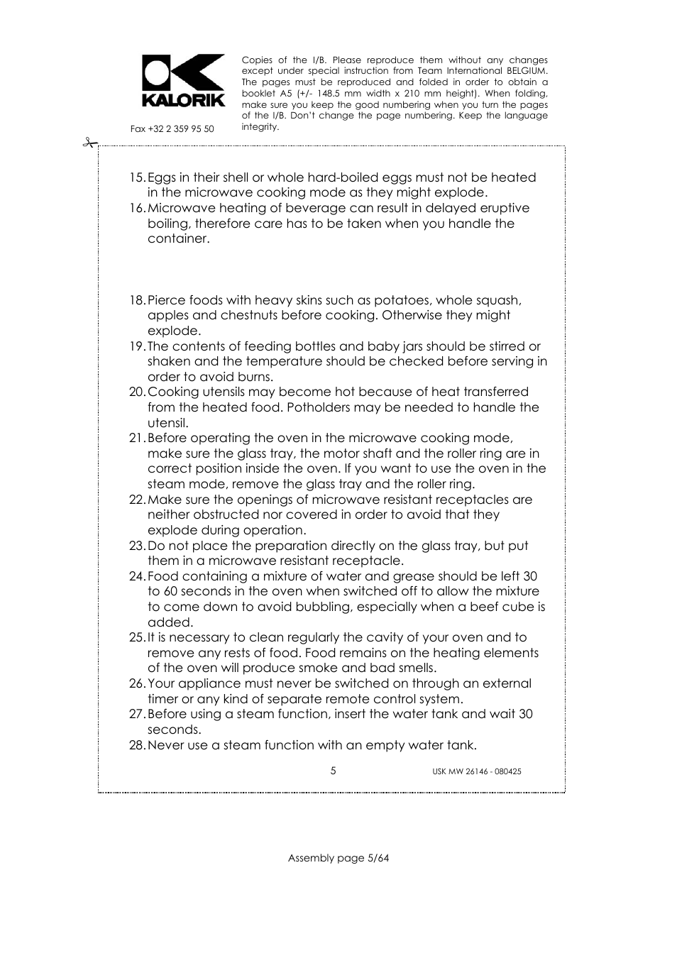 Kalorik USK MW 26146 User Manual | Page 5 / 64