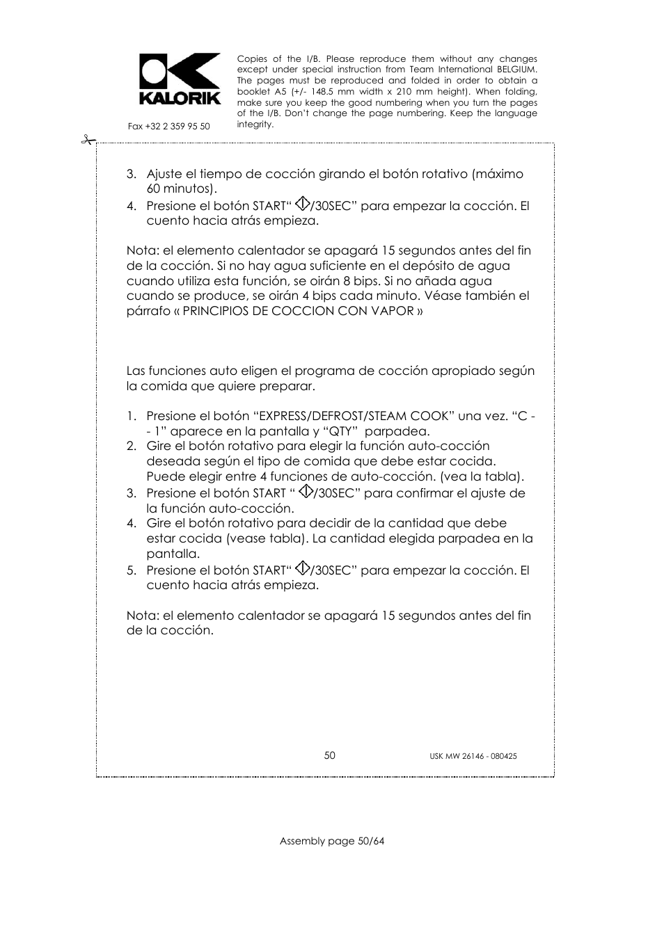 Kalorik USK MW 26146 User Manual | Page 50 / 64