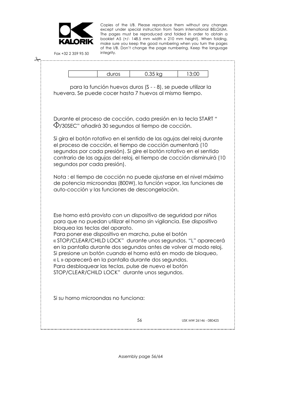 Kalorik USK MW 26146 User Manual | Page 56 / 64