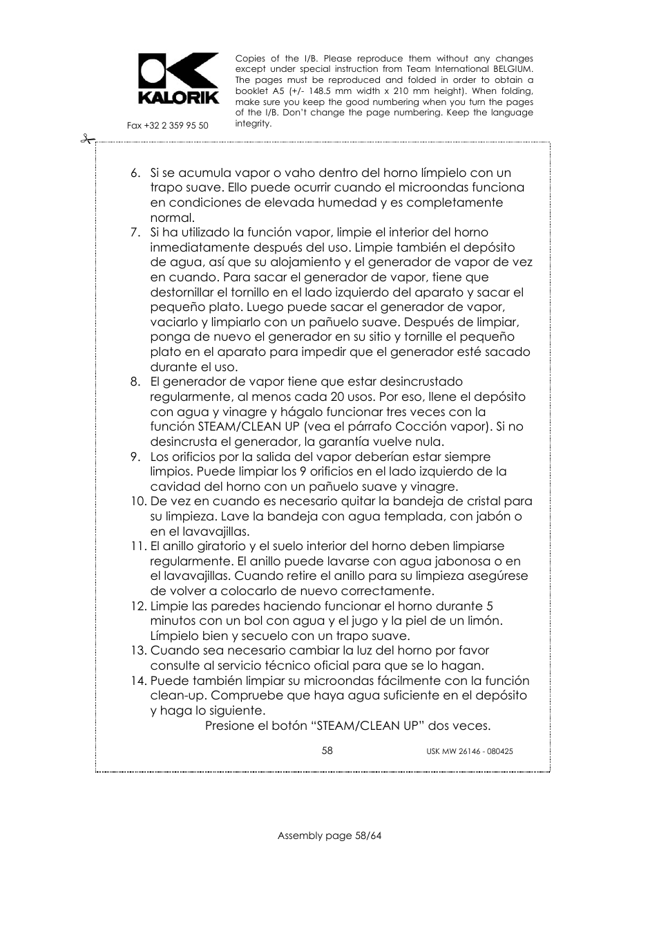 Kalorik USK MW 26146 User Manual | Page 58 / 64