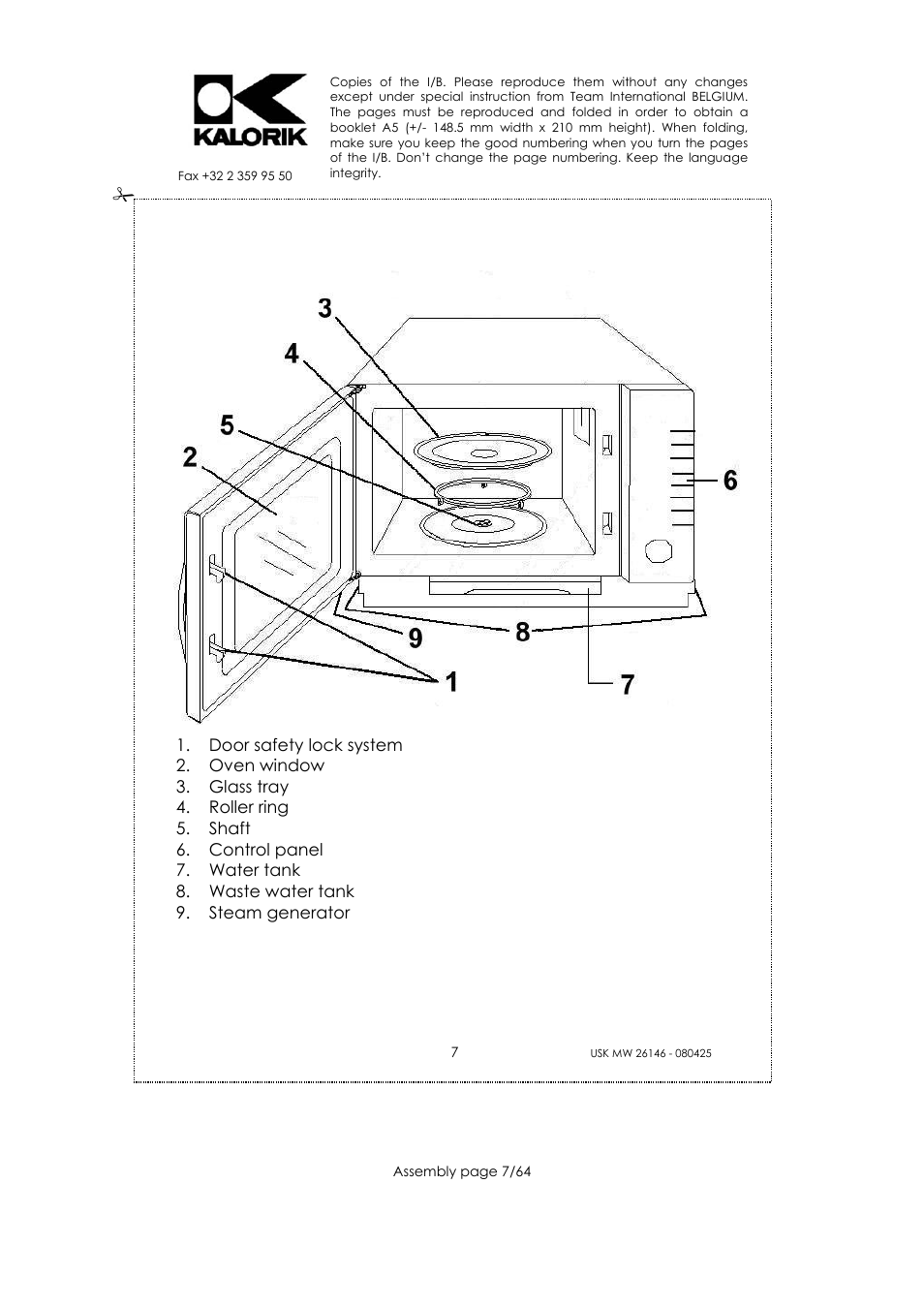 Part description | Kalorik USK MW 26146 User Manual | Page 7 / 64