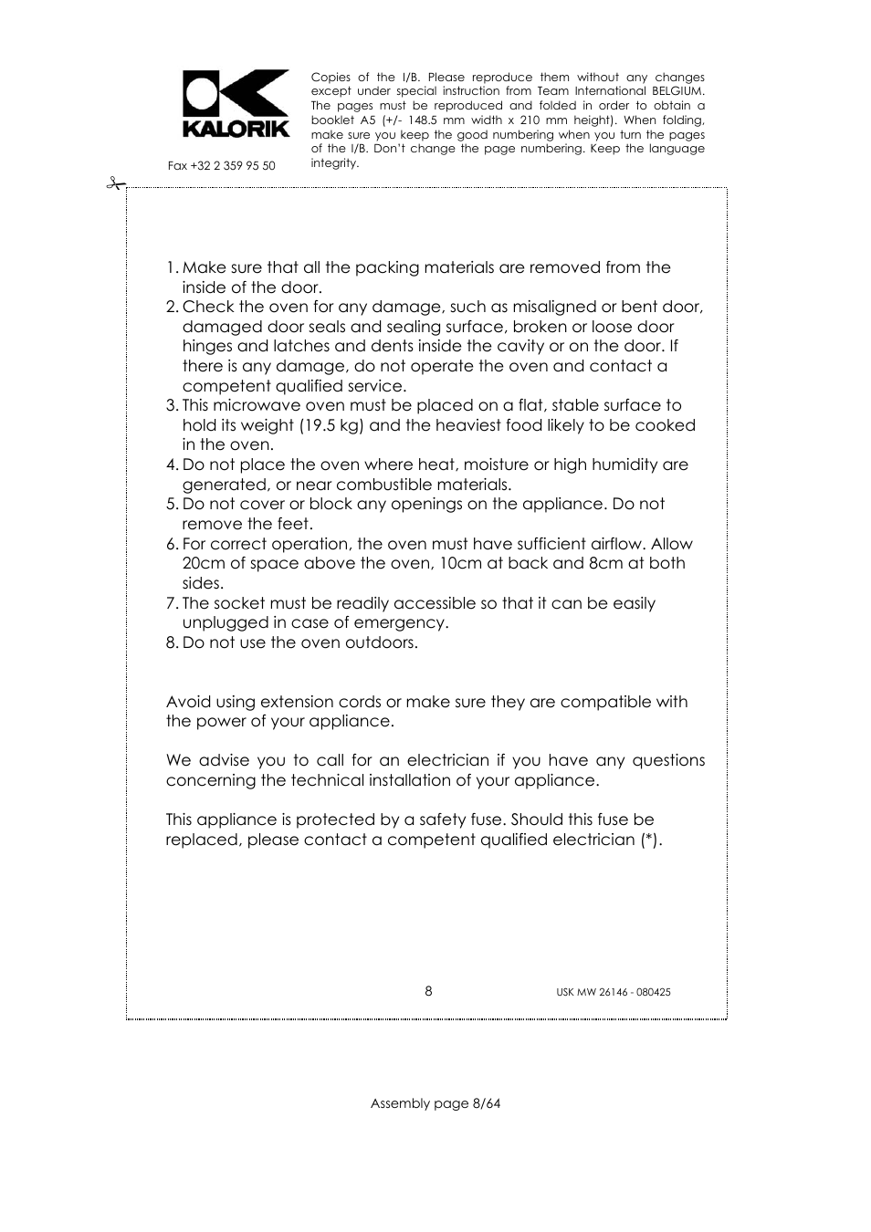 Kalorik USK MW 26146 User Manual | Page 8 / 64