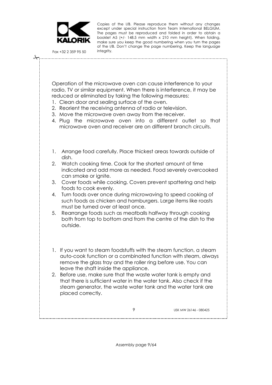 Kalorik USK MW 26146 User Manual | Page 9 / 64