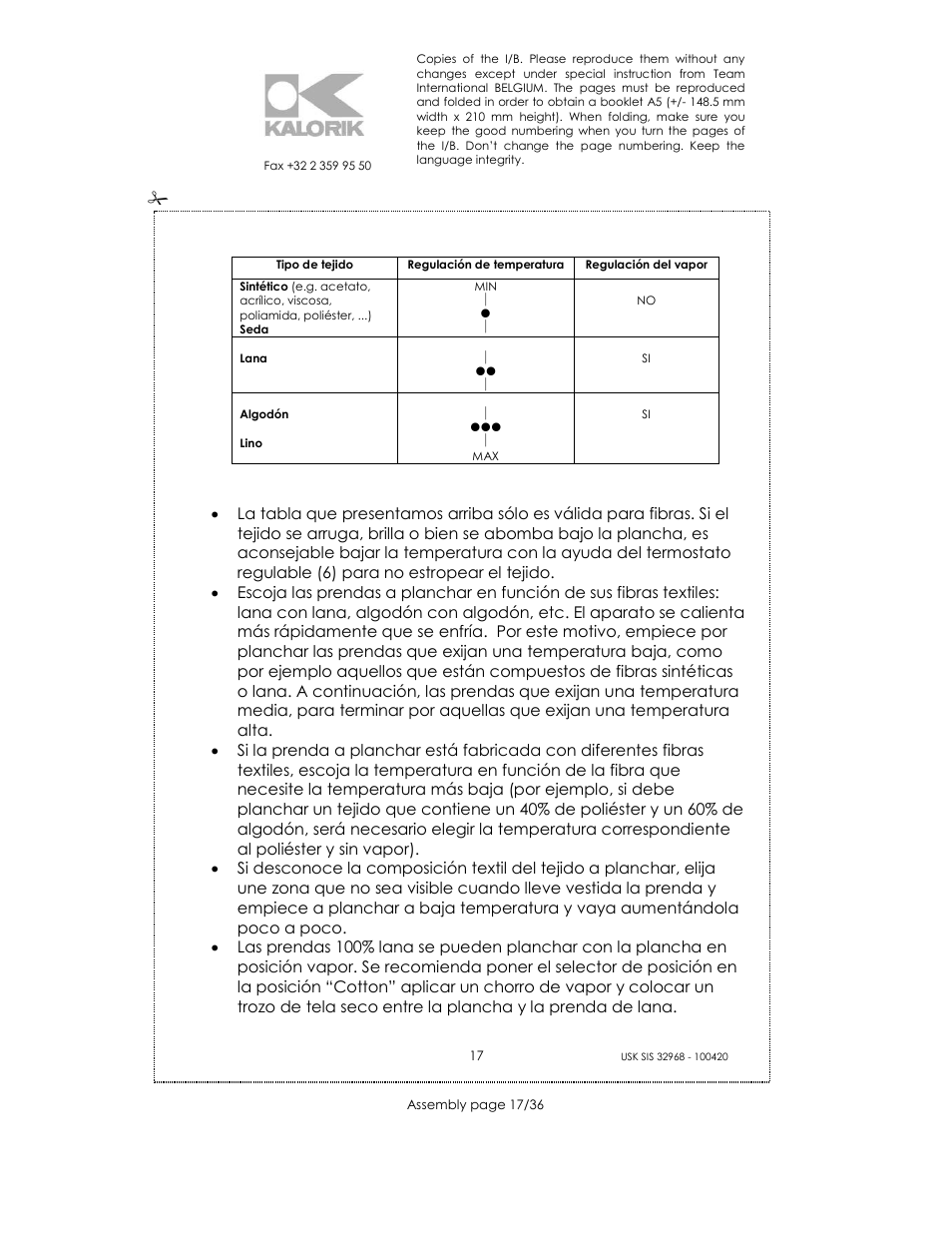 Kalorik SIS 32968 User Manual | Page 17 / 36