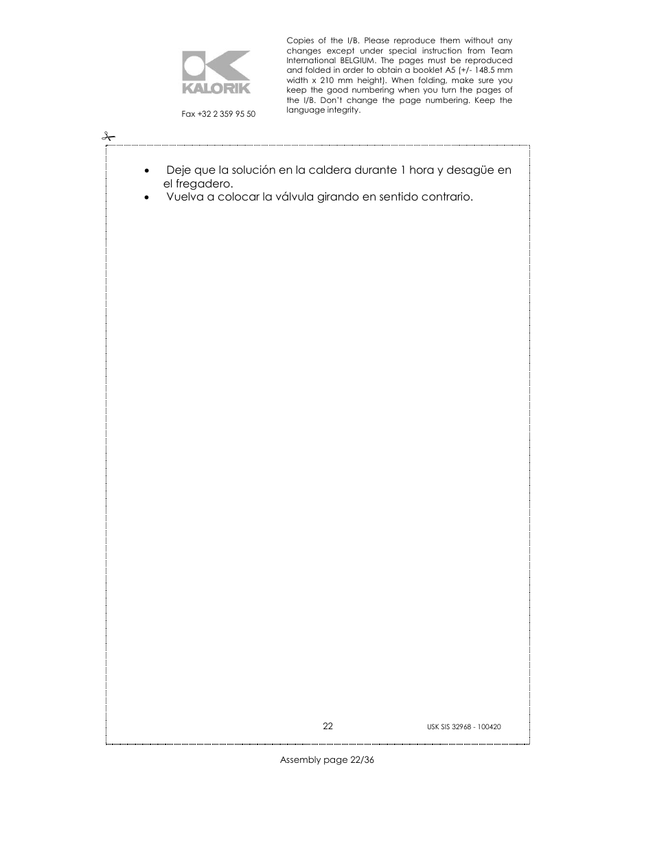 Kalorik SIS 32968 User Manual | Page 22 / 36