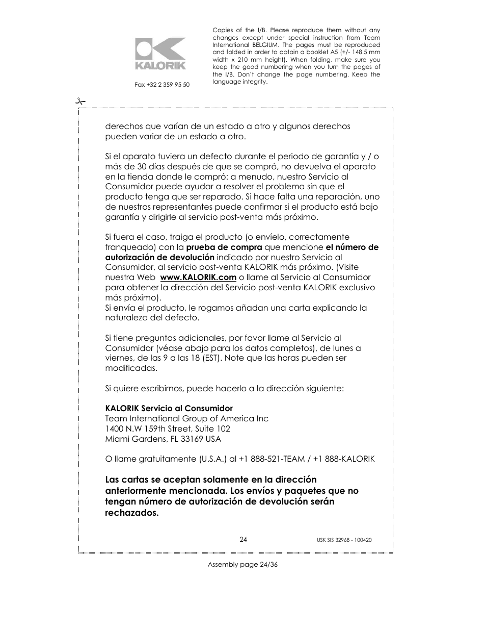 Kalorik SIS 32968 User Manual | Page 24 / 36