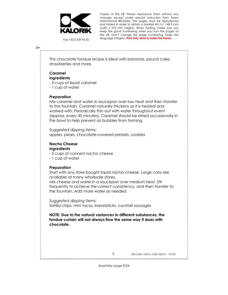 Kalorik CHM 32074 User Manual | Page 9 / 24