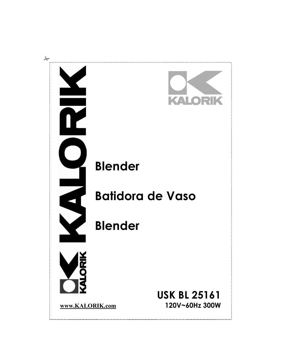 Kalorik USK BL 25161 User Manual | 24 pages