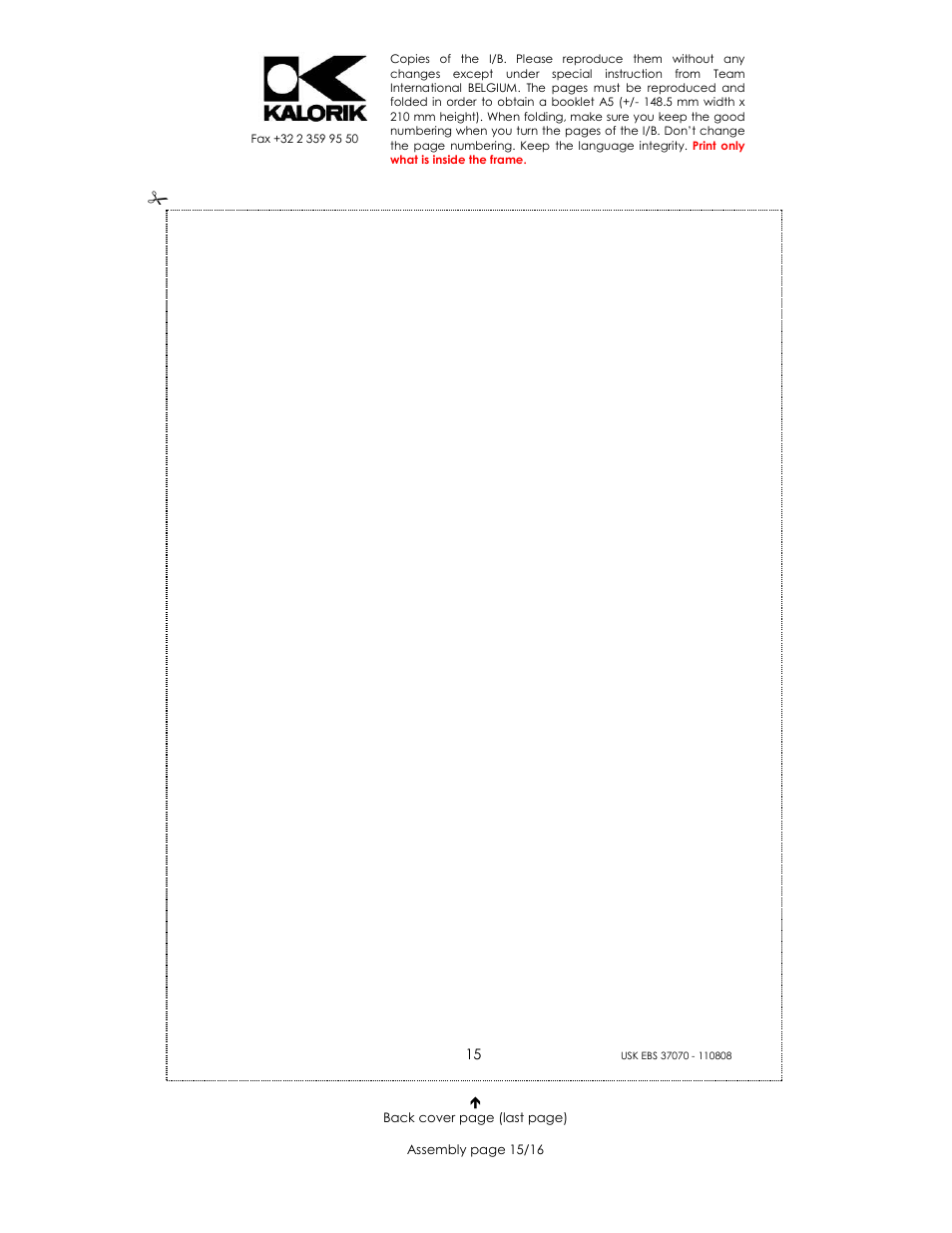 Kalorik USK EBS 37070 User Manual | Page 15 / 16