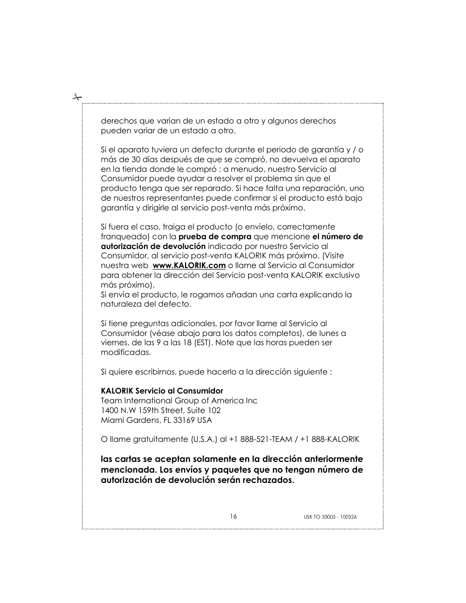 Kalorik 33005 User Manual | Page 16 / 24