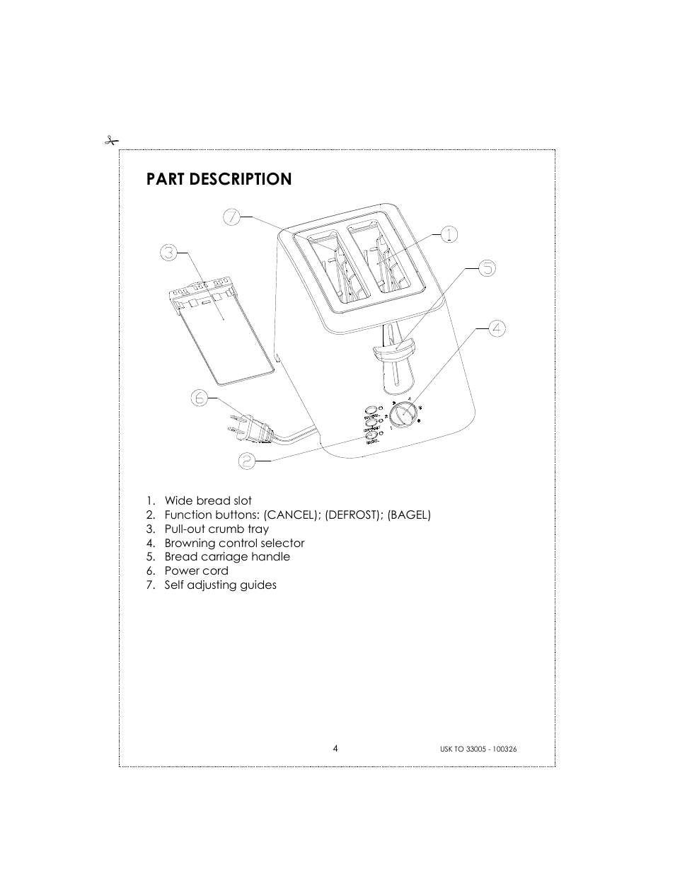 Part description | Kalorik 33005 User Manual | Page 4 / 24