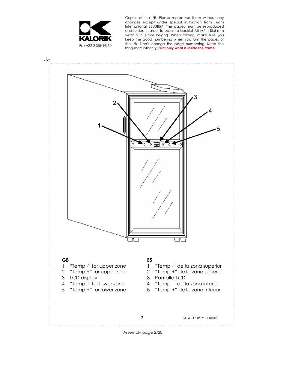 Kalorik USK WCL 20629 User Manual | Page 2 / 20