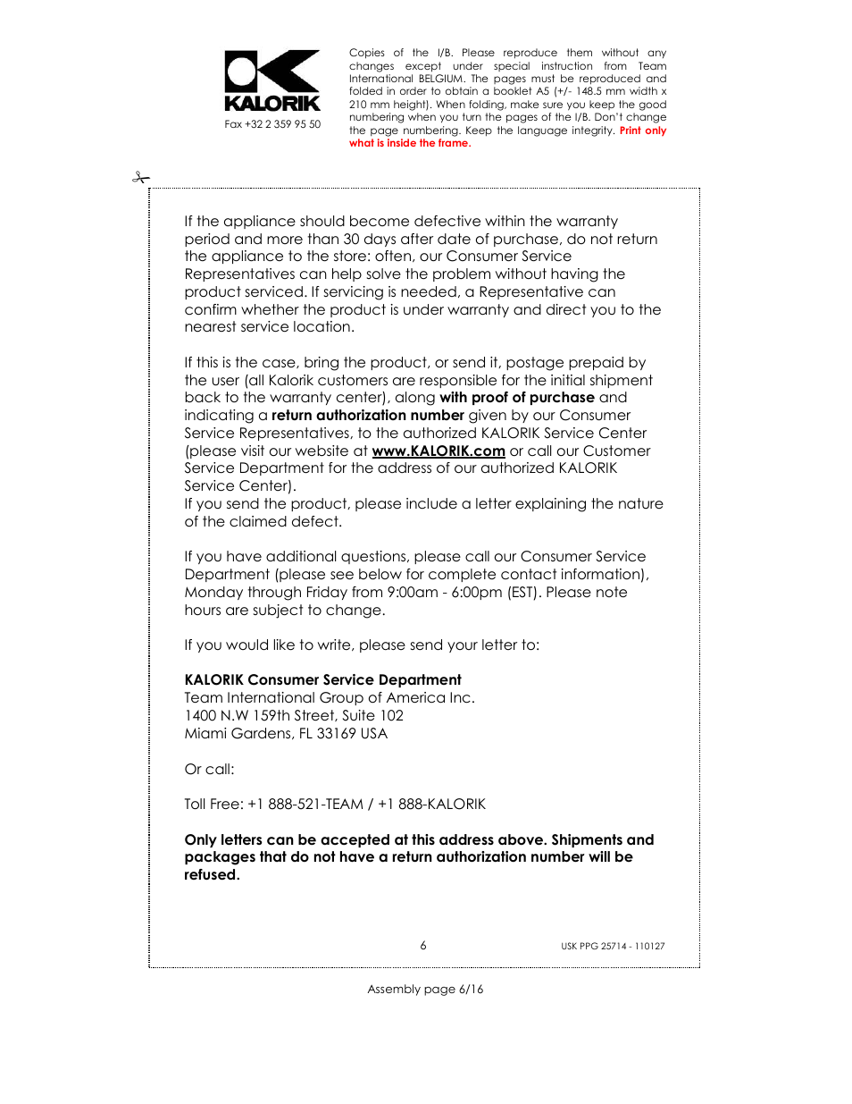 Kalorik USK PPG 25714 User Manual | Page 6 / 16