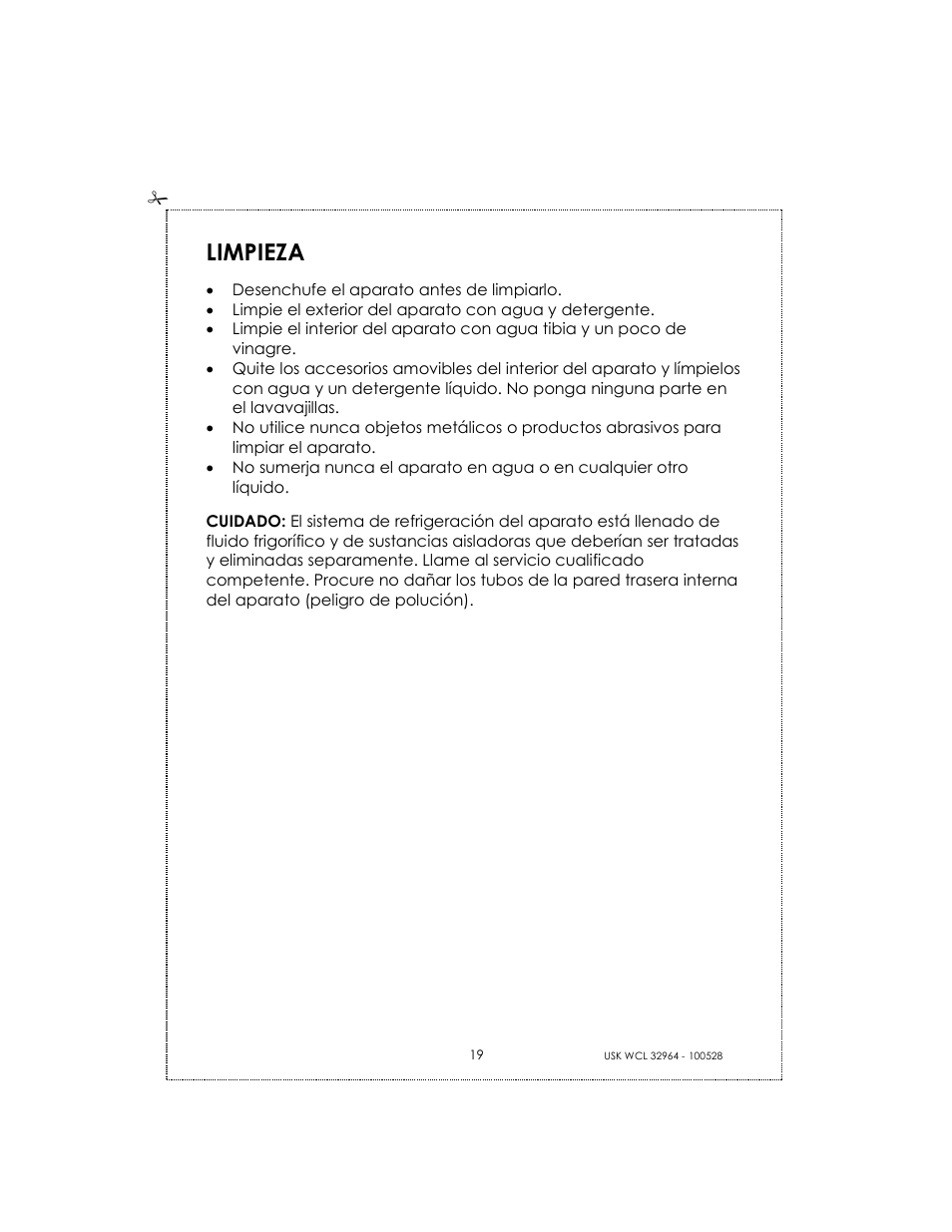 Limpieza | Kalorik BODEGA USK WCL 32964 User Manual | Page 19 / 24