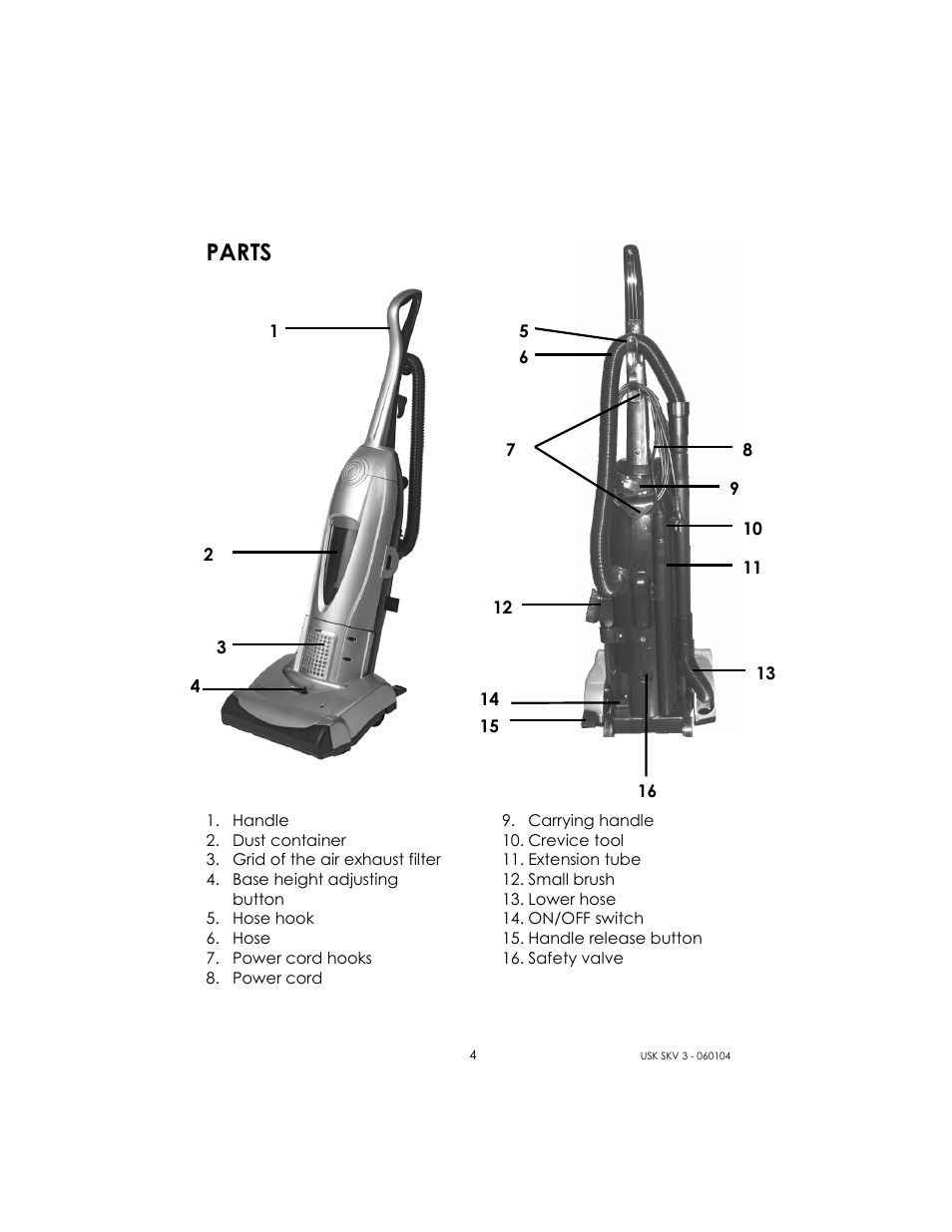 Parts | Kalorik USK SKV 3 User Manual | Page 4 / 9
