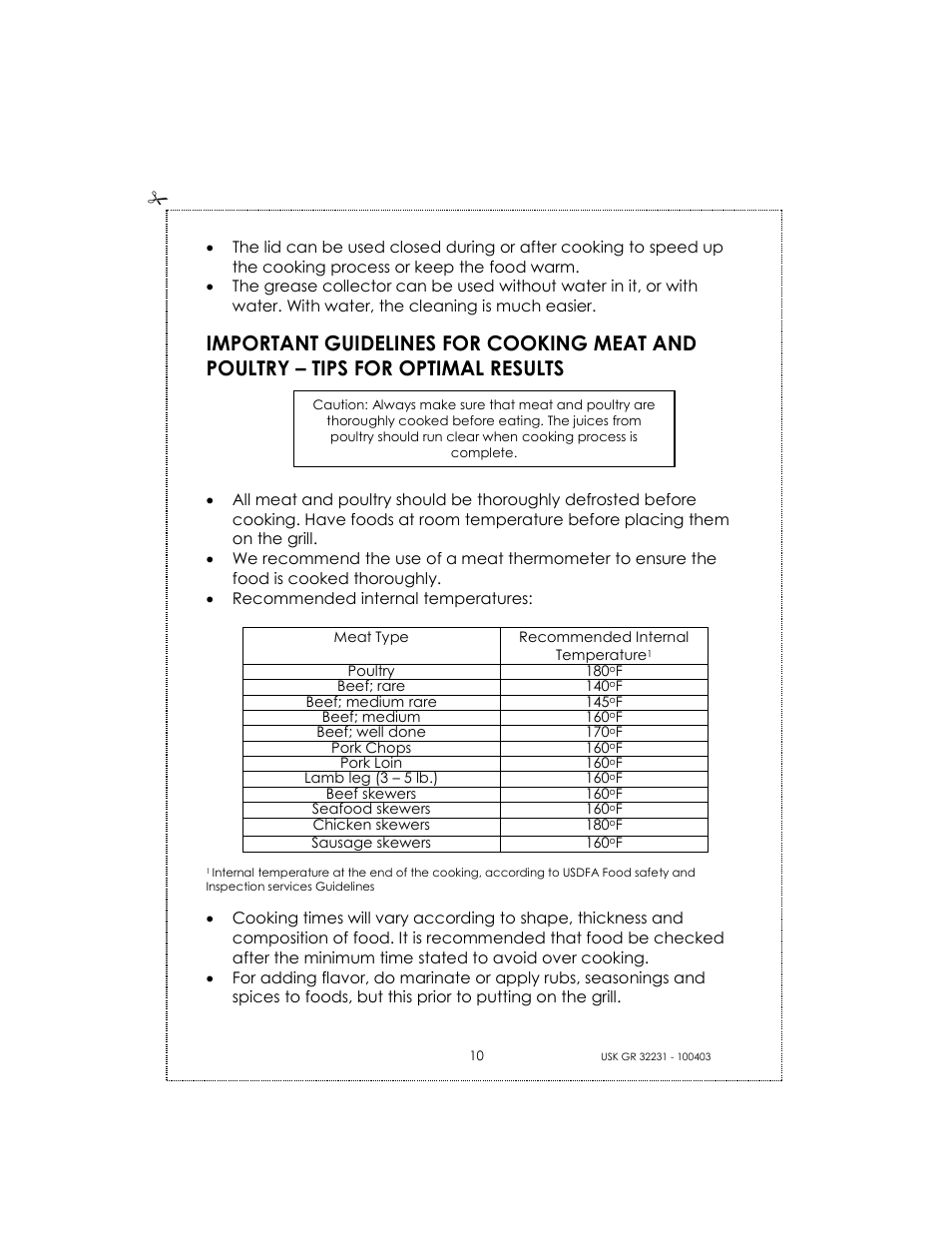 Kalorik USK GRB 32231 S User Manual | Page 10 / 20