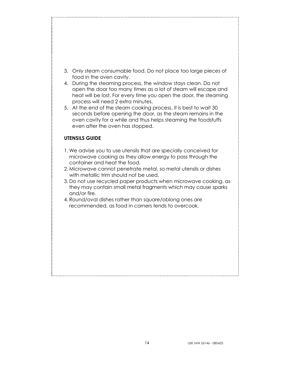 Kalorik MICROONDAS USK MW 26146 User Manual | Page 14 / 94