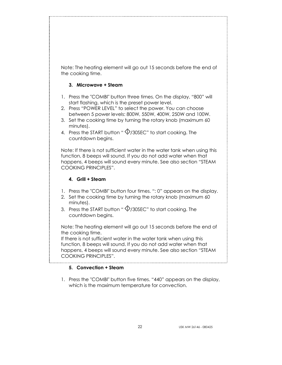 Kalorik MICROONDAS USK MW 26146 User Manual | Page 22 / 94